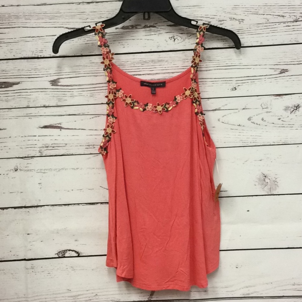 West Coast Love bright salmon‎ tank w/ floral strap